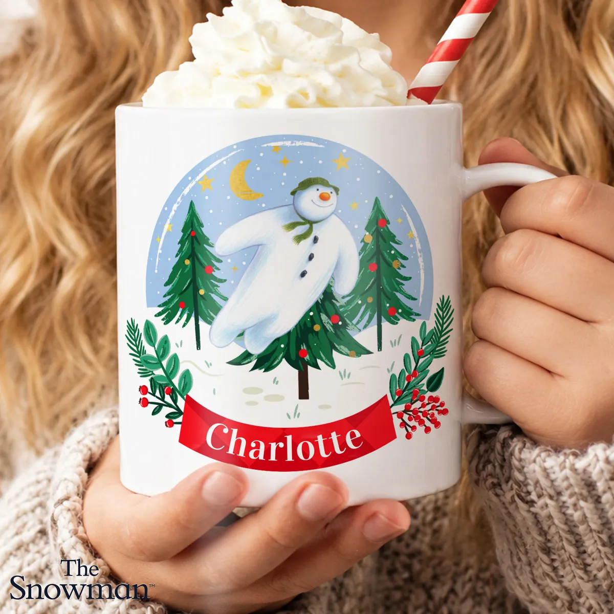 Personalised The Snowman Christmas Wishes Plastic Mug Extra Image 2