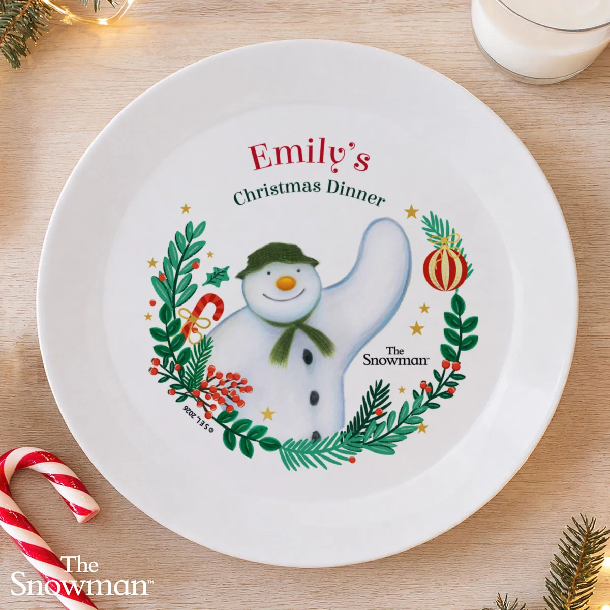Personalised The Snowman Christmas Wishes Plastic Plate Extra Image 1