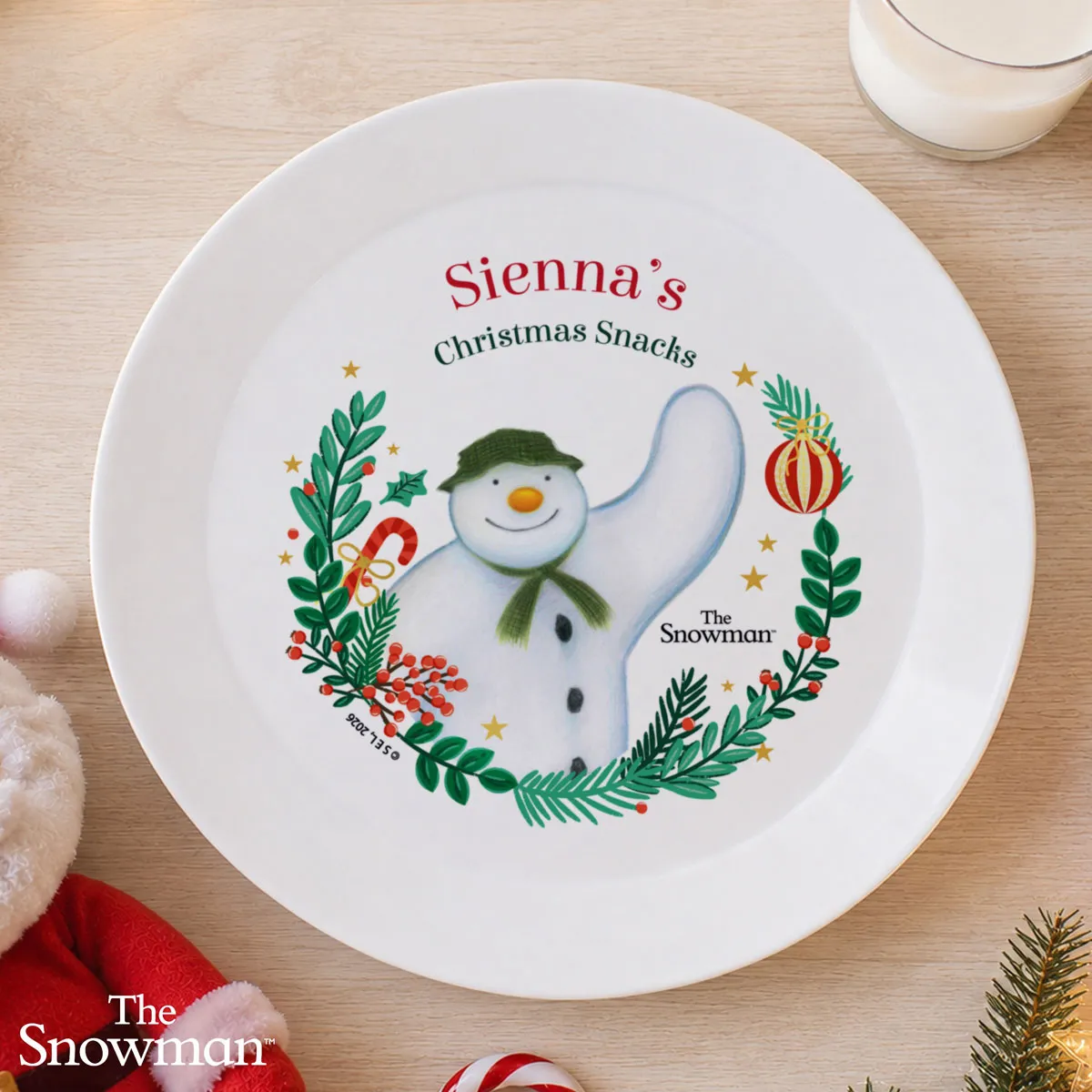 Personalised The Snowman Christmas Wishes Plastic Plate Extra Image 3