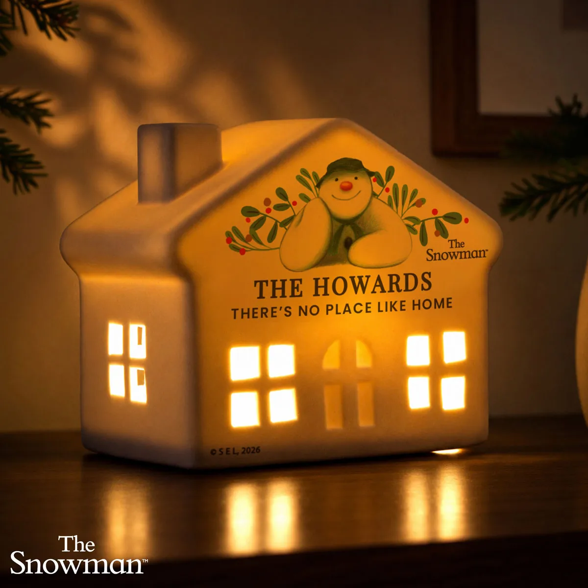 Personalised The Snowman Botanical LED Ceramic House Extra Image 3