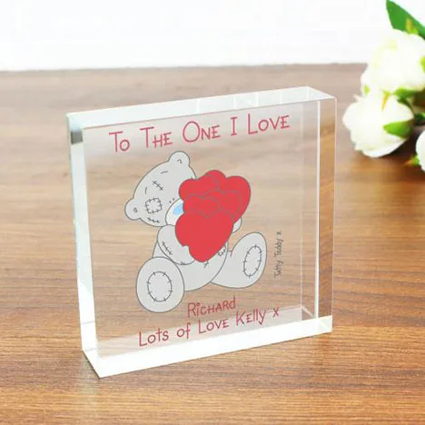 Personalised Me to You Bear Love Hearts Glass Block Extra Image 1