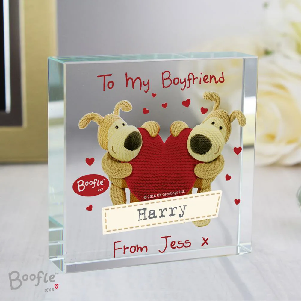 Personalised Boofle Shared Heart Crystal Block Extra Image 3