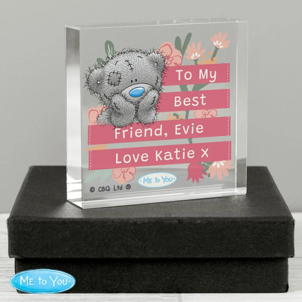 Personalised Me to You Floral Large Crystal Block Extra Image 1