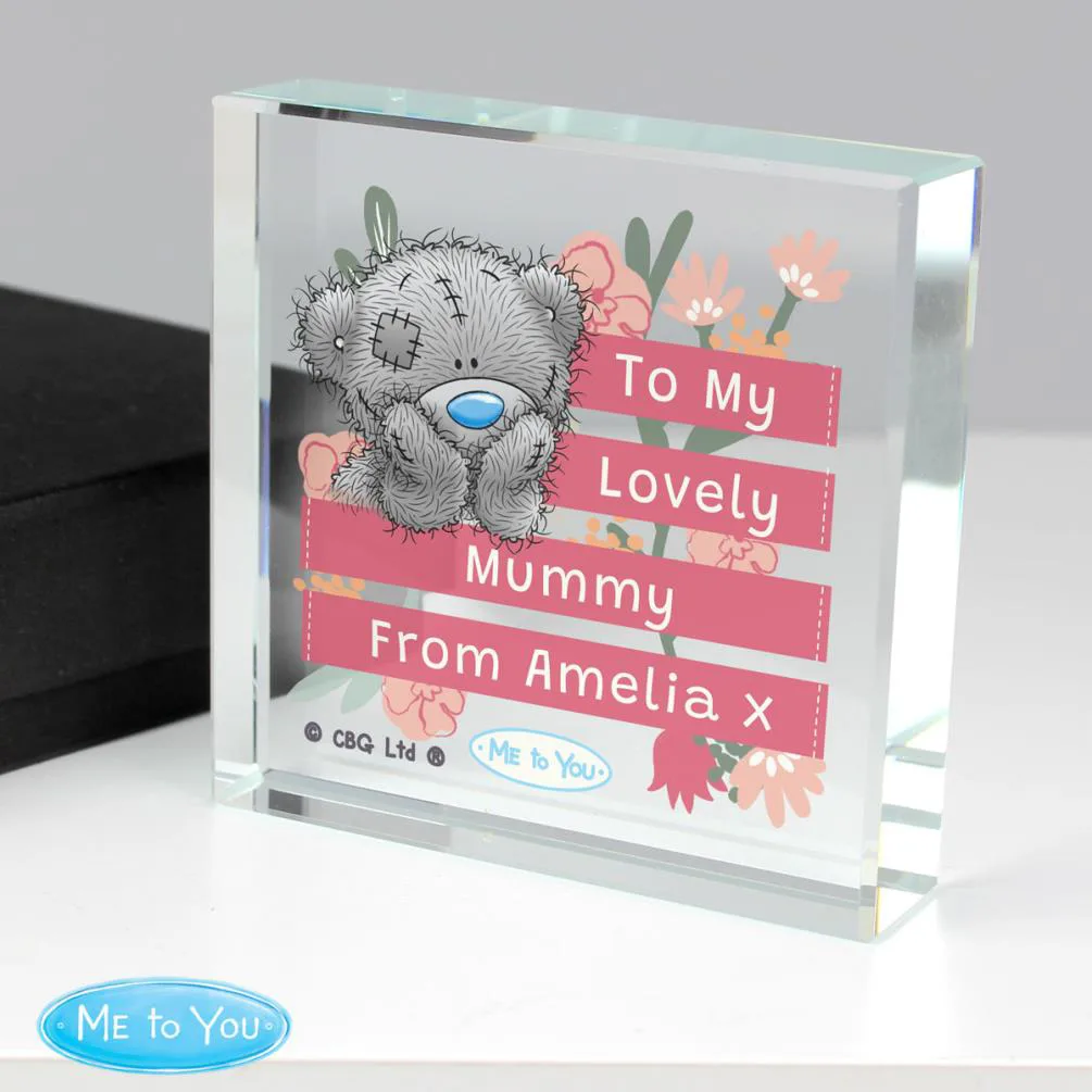 Personalised Me to You Floral Large Crystal Block Extra Image 2