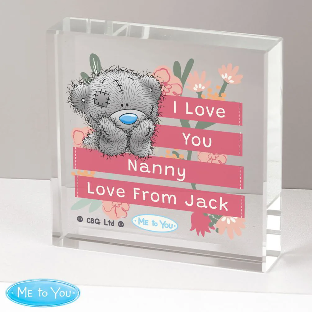 Personalised Me to You Floral Large Crystal Block Extra Image 3