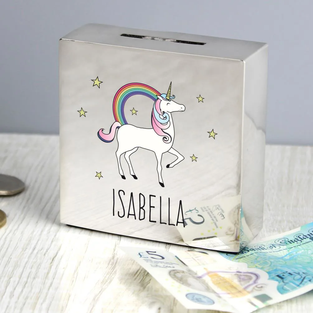 Personalised Unicorn Square Money Box Extra Image 2