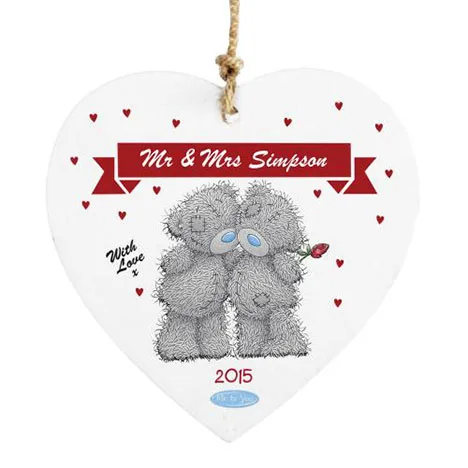 Personalised Me to You Wooden Love Heart Couple Plaque Extra Image 2