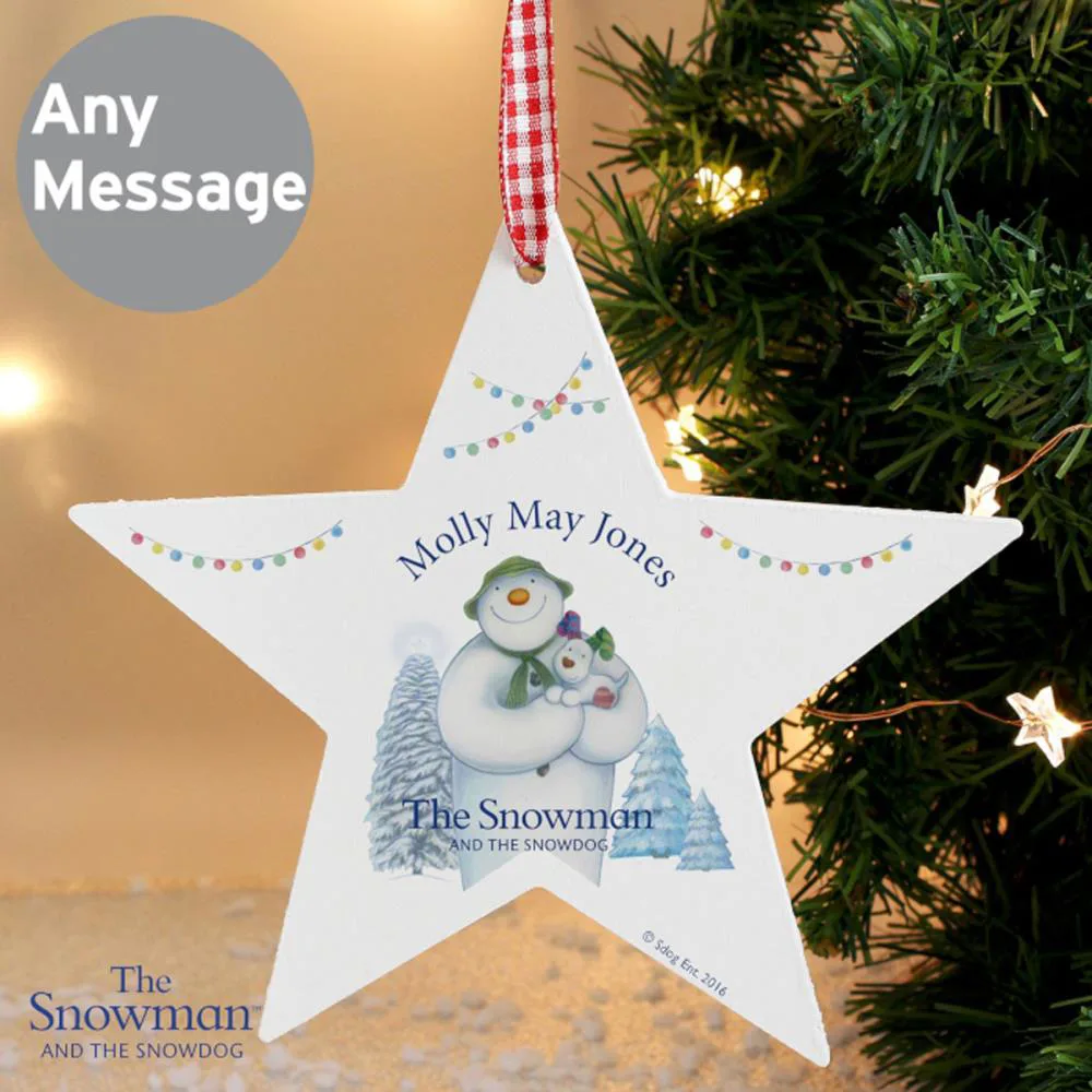 Personalised The Snowman & The Snowdog Star Decoration Extra Image 1