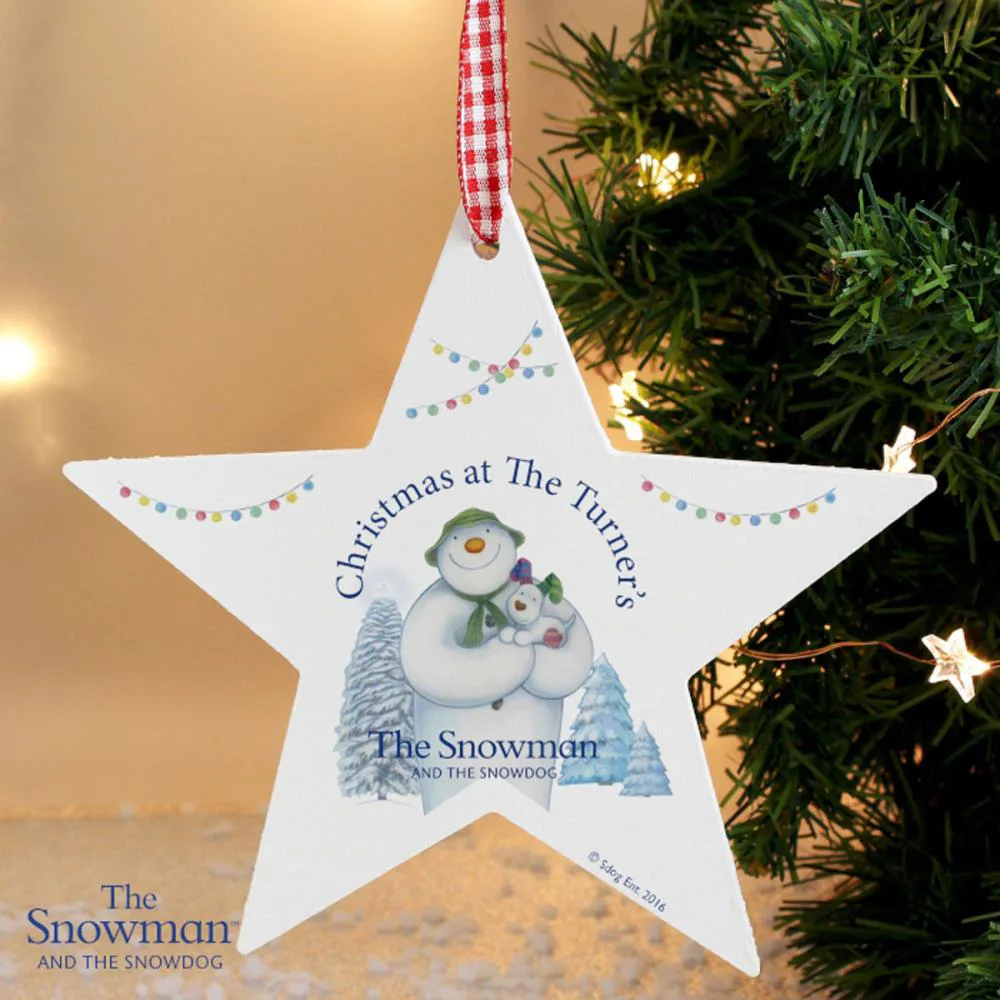 Personalised The Snowman & The Snowdog Star Decoration Extra Image 2