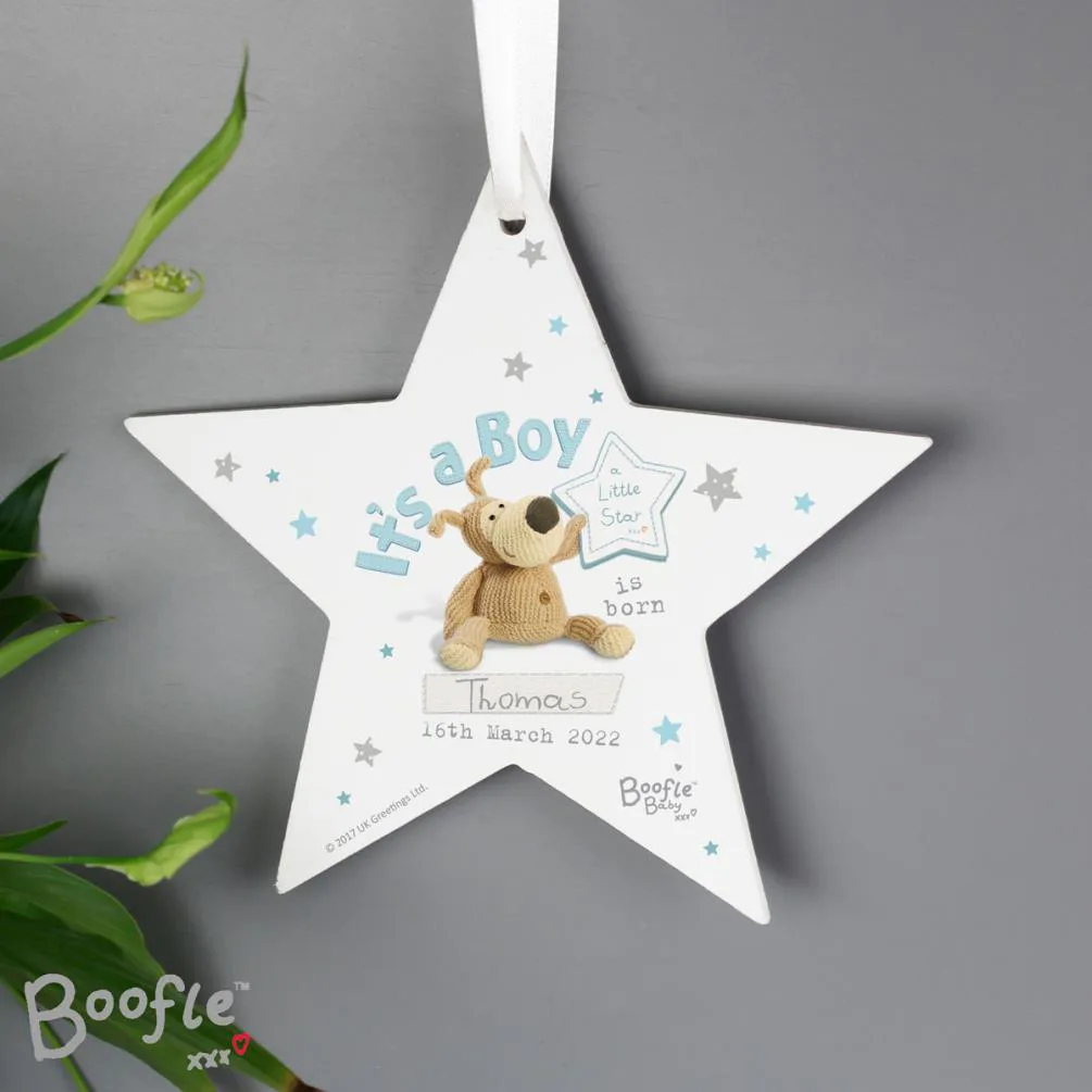 Personalised Boofle Its a Boy Wooden Star Decoration Extra Image 1