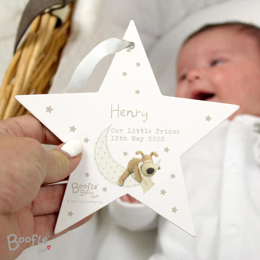 Personalised Boofle Baby Wooden Star Decoration Extra Image 2