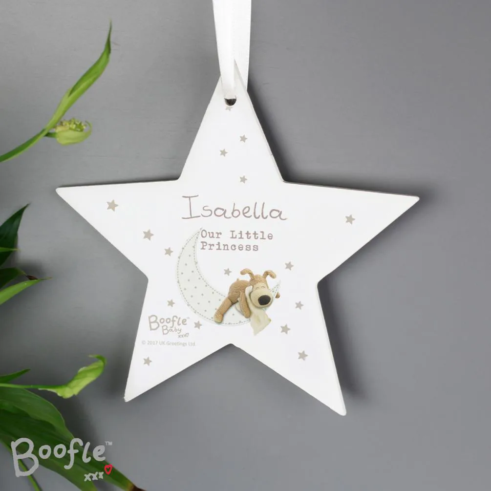 Personalised Boofle Baby Wooden Star Decoration Extra Image 3