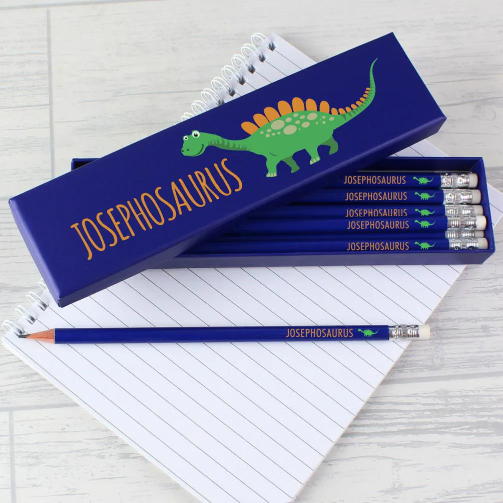 Personalised Dinosaur Box of 12 HB Pencils Extra Image 1