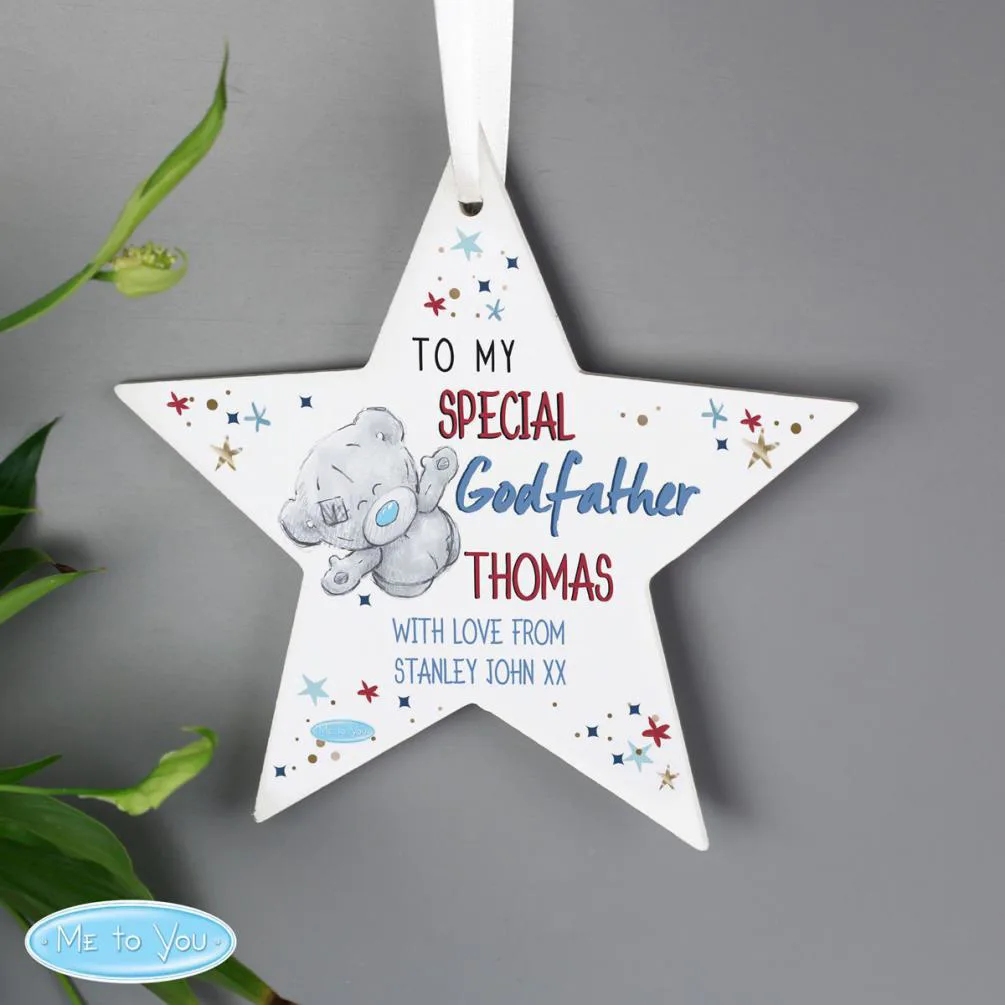 Personalised Me to You Godfather Wooden Star Decoration Extra Image 1
