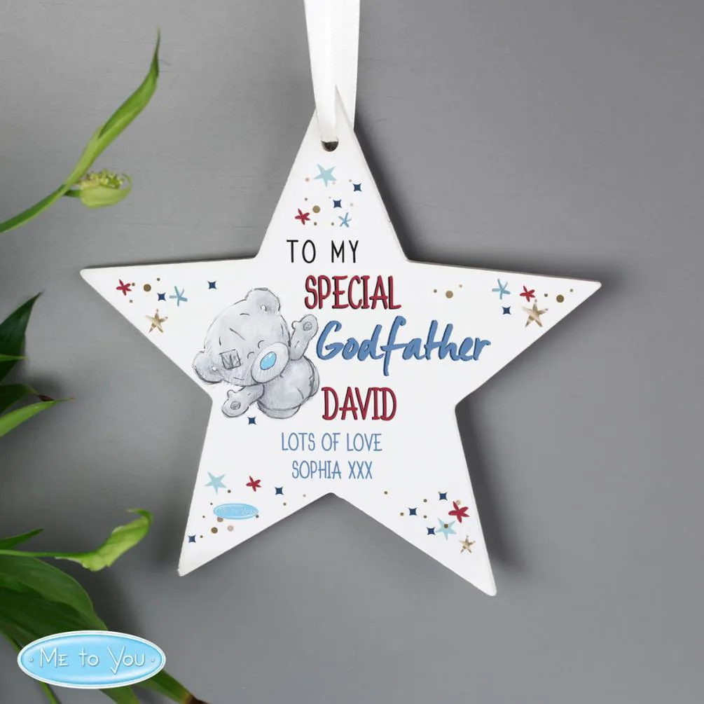 Personalised Me to You Godfather Wooden Star Decoration Extra Image 2