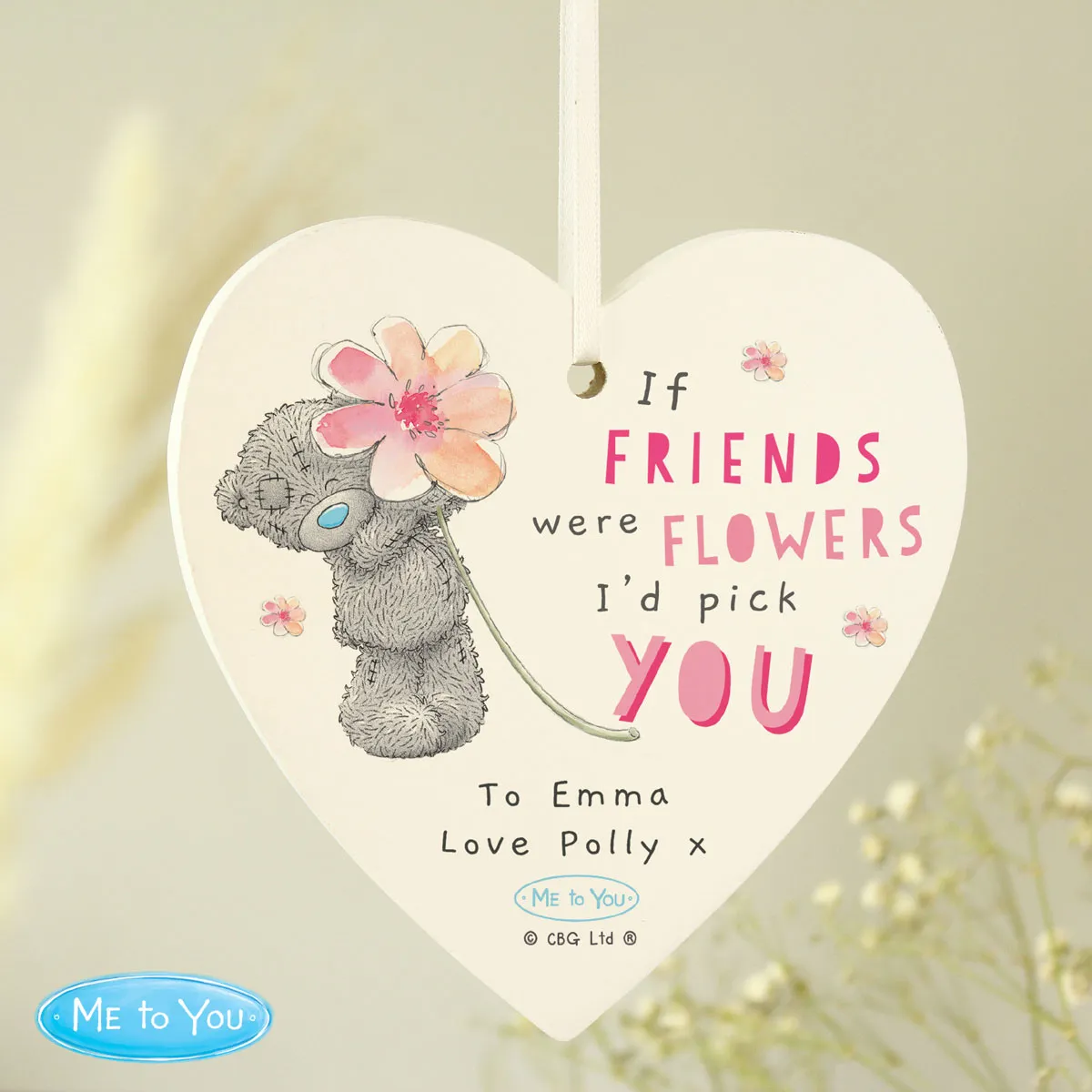 Personalised Me to You I''d Pick You Wooden Heart Decoration Extra Image 2