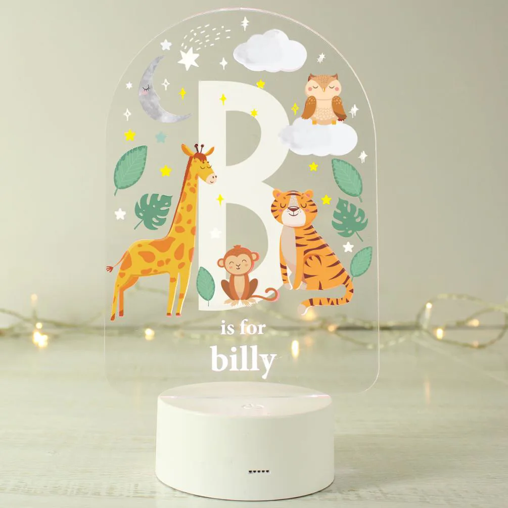 Personalised Animal Alphabet LED Colour Changing Night Light Extra Image 1