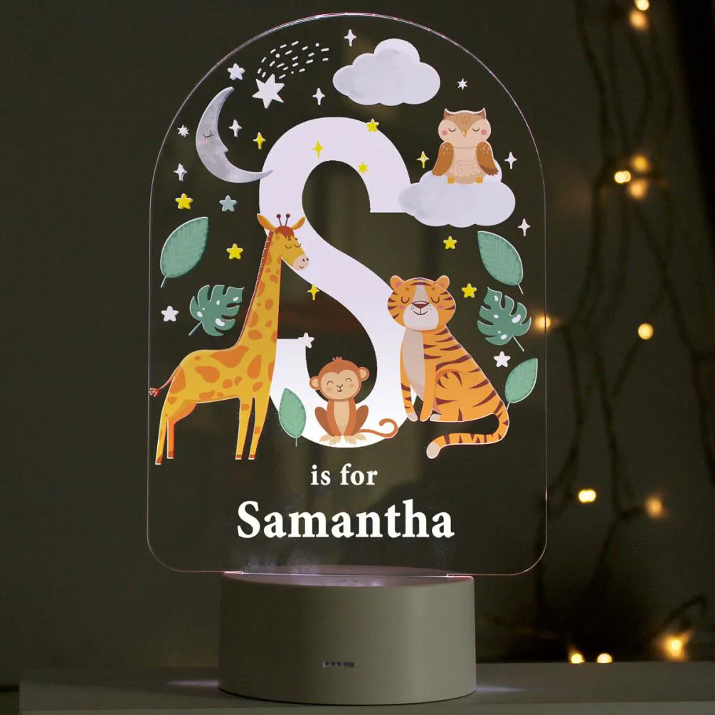 Personalised Animal Alphabet LED Colour Changing Night Light Extra Image 2