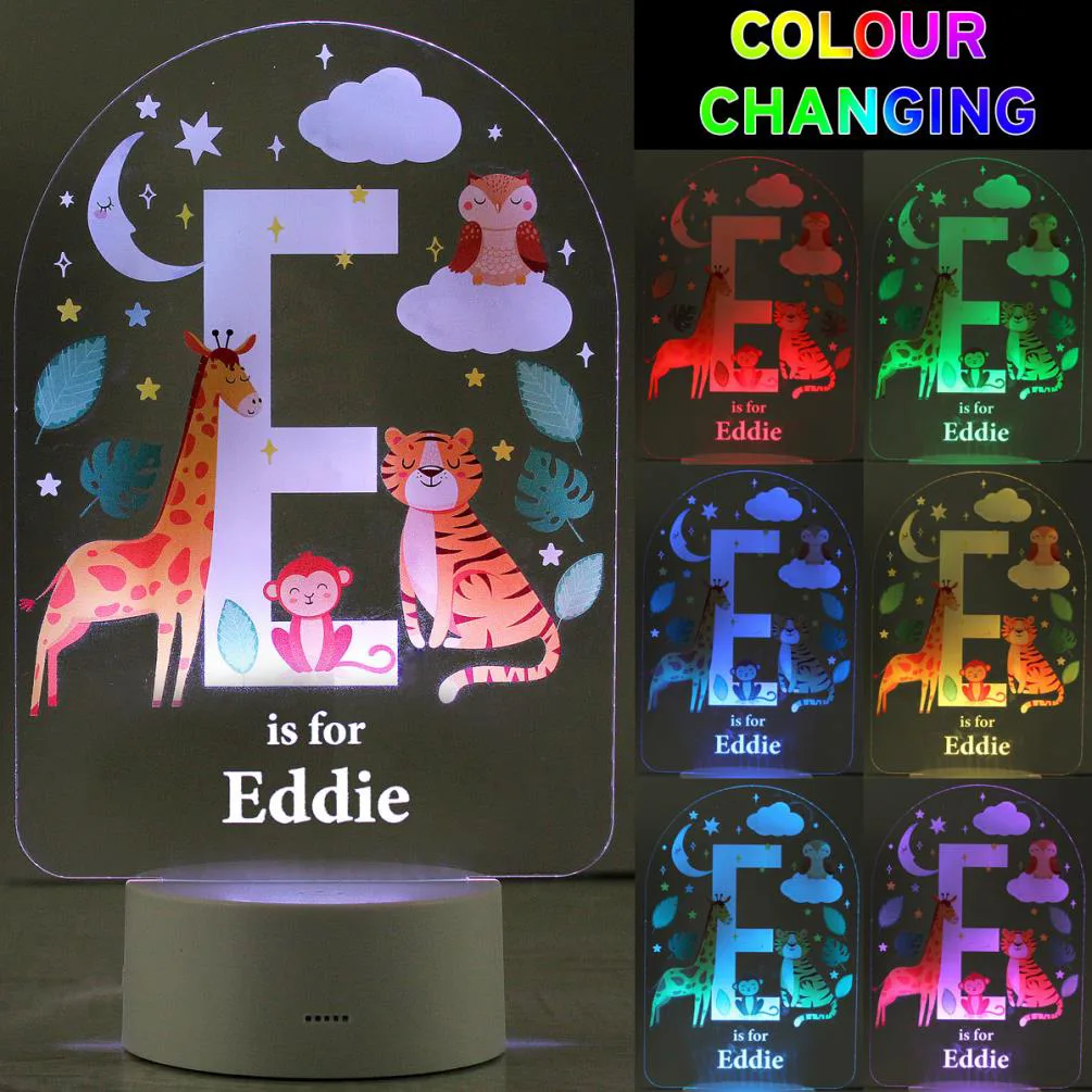 Personalised Animal Alphabet LED Colour Changing Night Light Extra Image 3