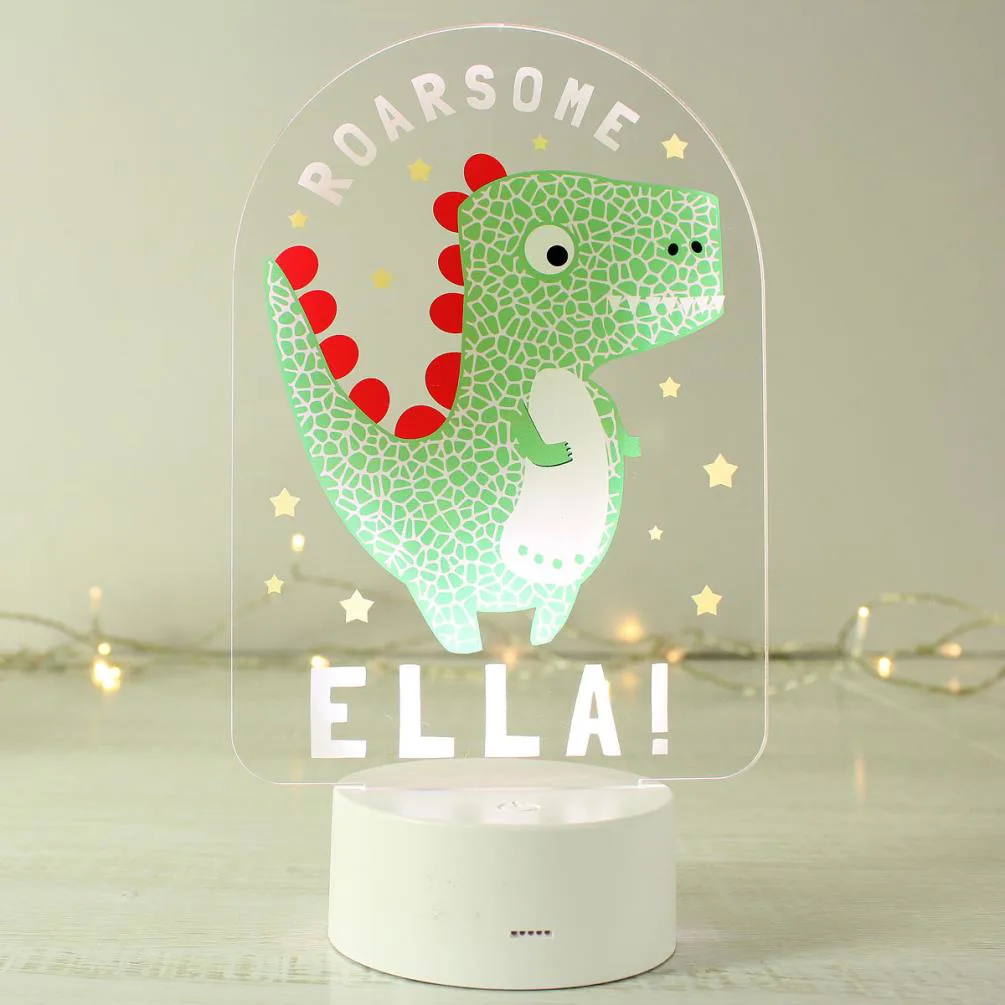 Personalised Roarsome Dinosaur LED Colour Changing Night Light Extra Image 1