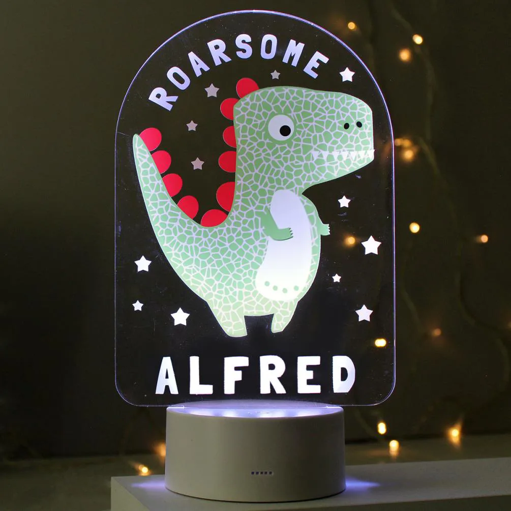 Personalised Roarsome Dinosaur LED Colour Changing Night Light Extra Image 2