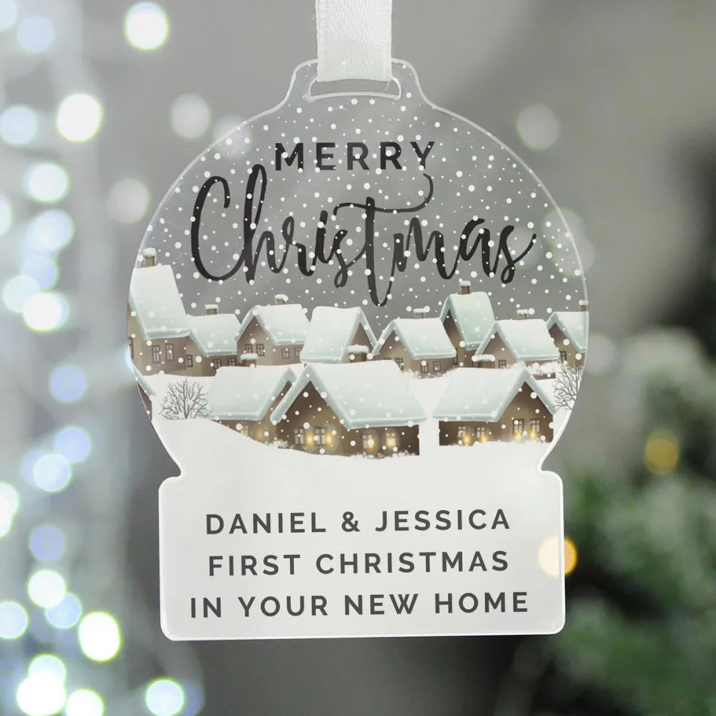 Personalised Christmas Home Acrylic Snowglobe Decoration Extra Image 1