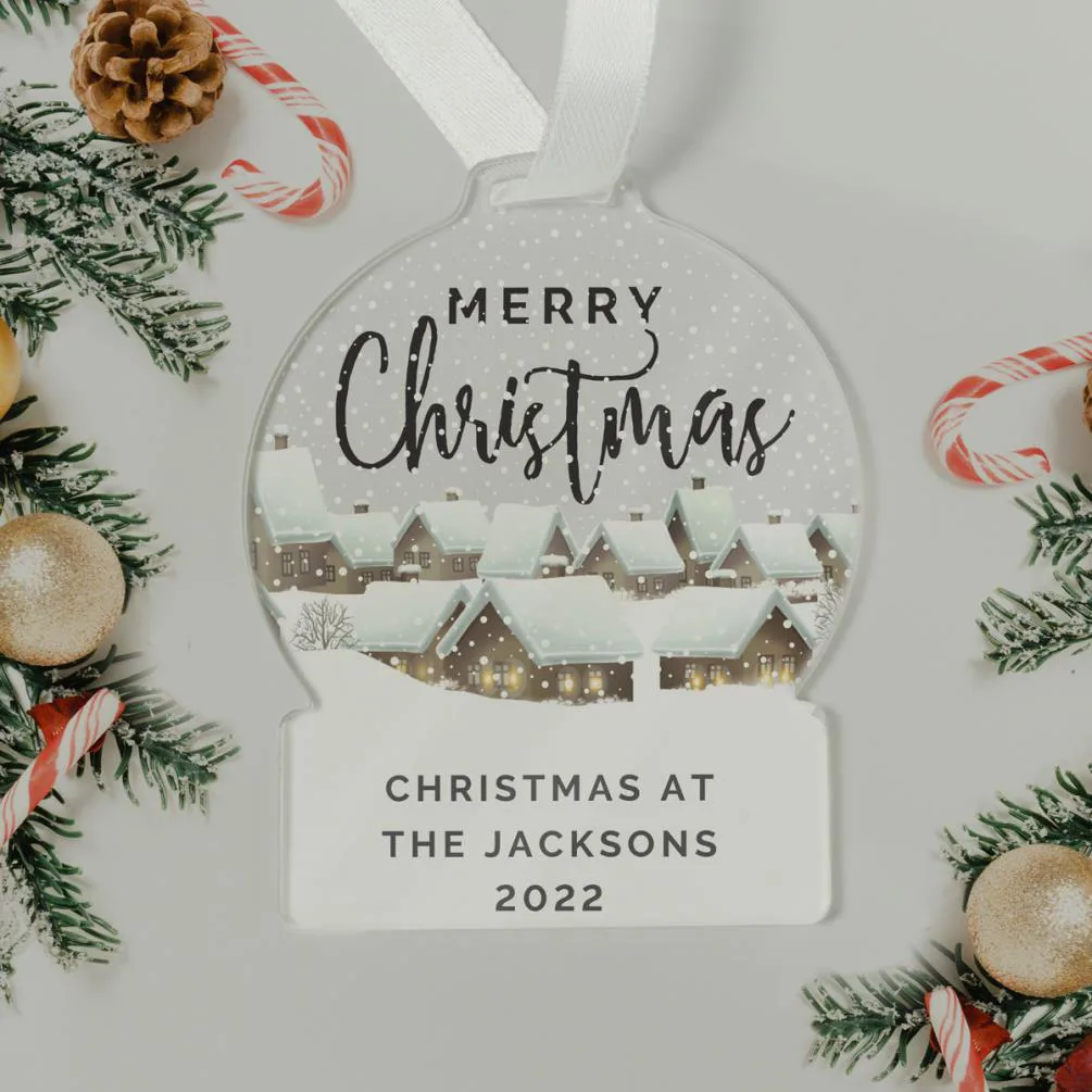 Personalised Christmas Home Acrylic Snowglobe Decoration Extra Image 2