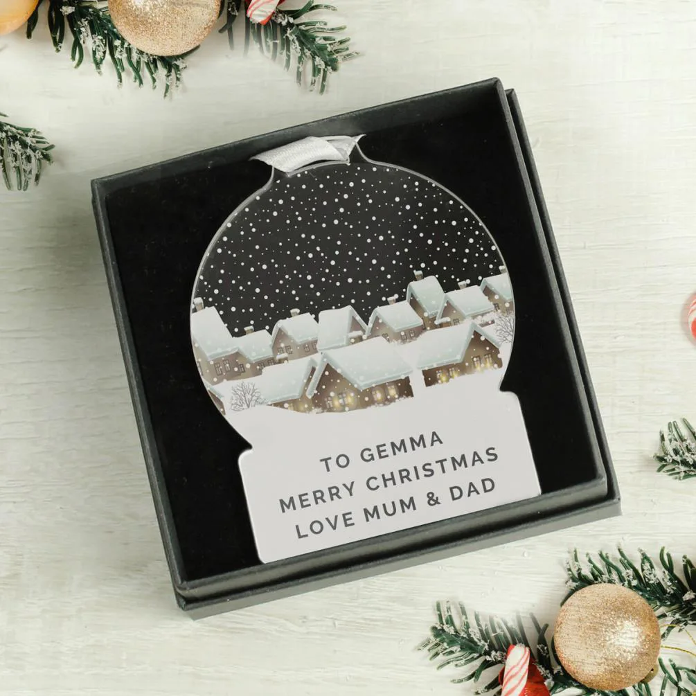 Personalised Christmas Home Acrylic Snowglobe Decoration Extra Image 3