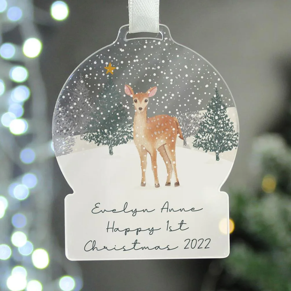 Personalised A Winter''s Night Acrylic Snowglobe Decoration Extra Image 2