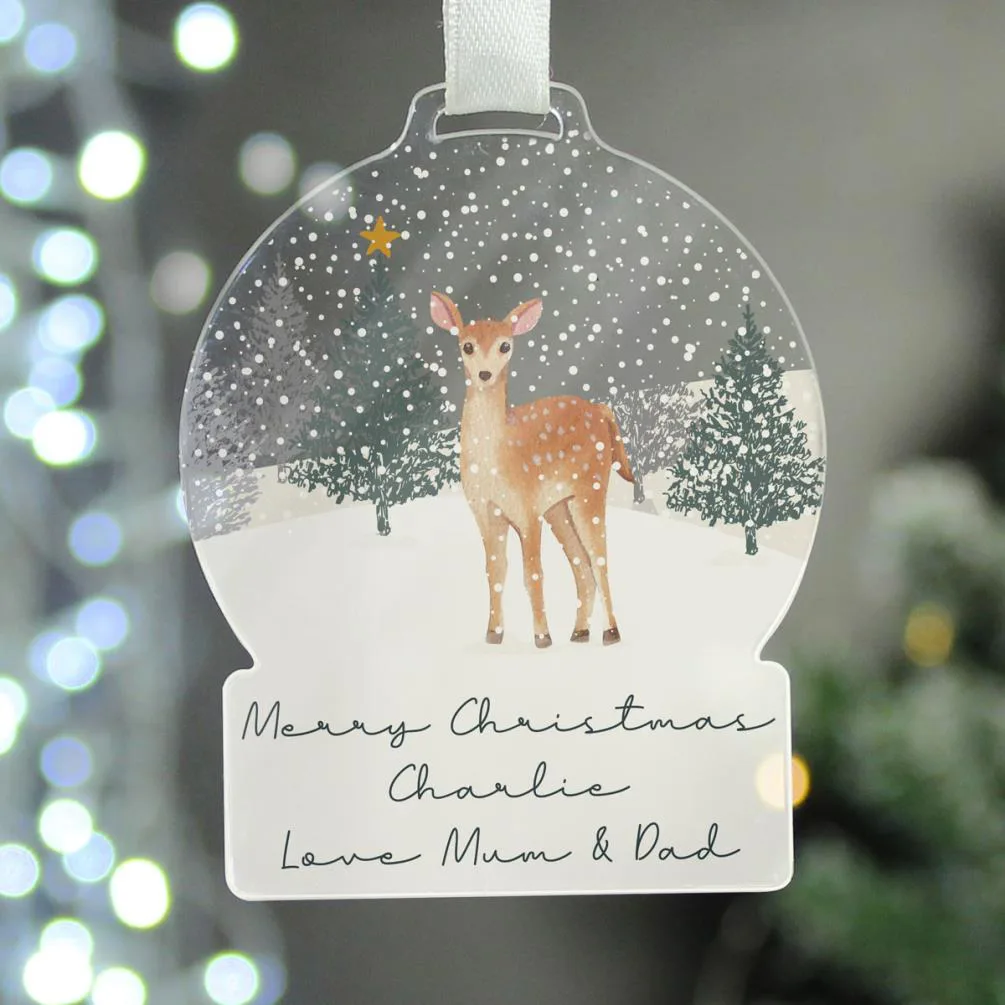 Personalised A Winter''s Night Acrylic Snowglobe Decoration Extra Image 3