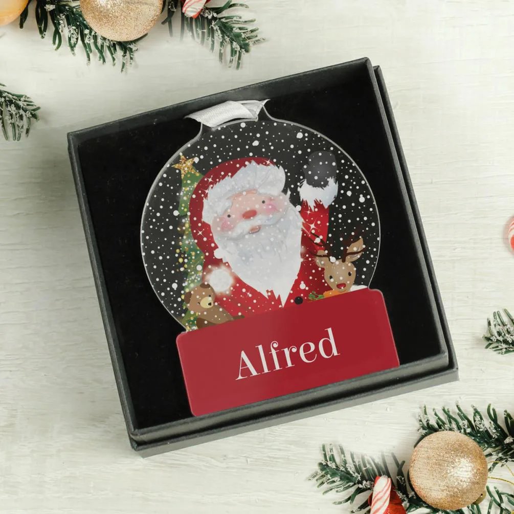 Personalised Santa Acrylic Snowglobe Decoration Extra Image 1
