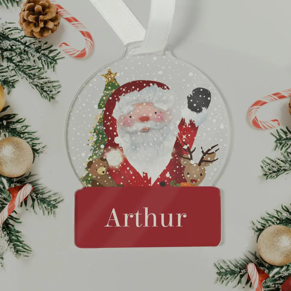 Personalised Santa Acrylic Snowglobe Decoration Extra Image 2