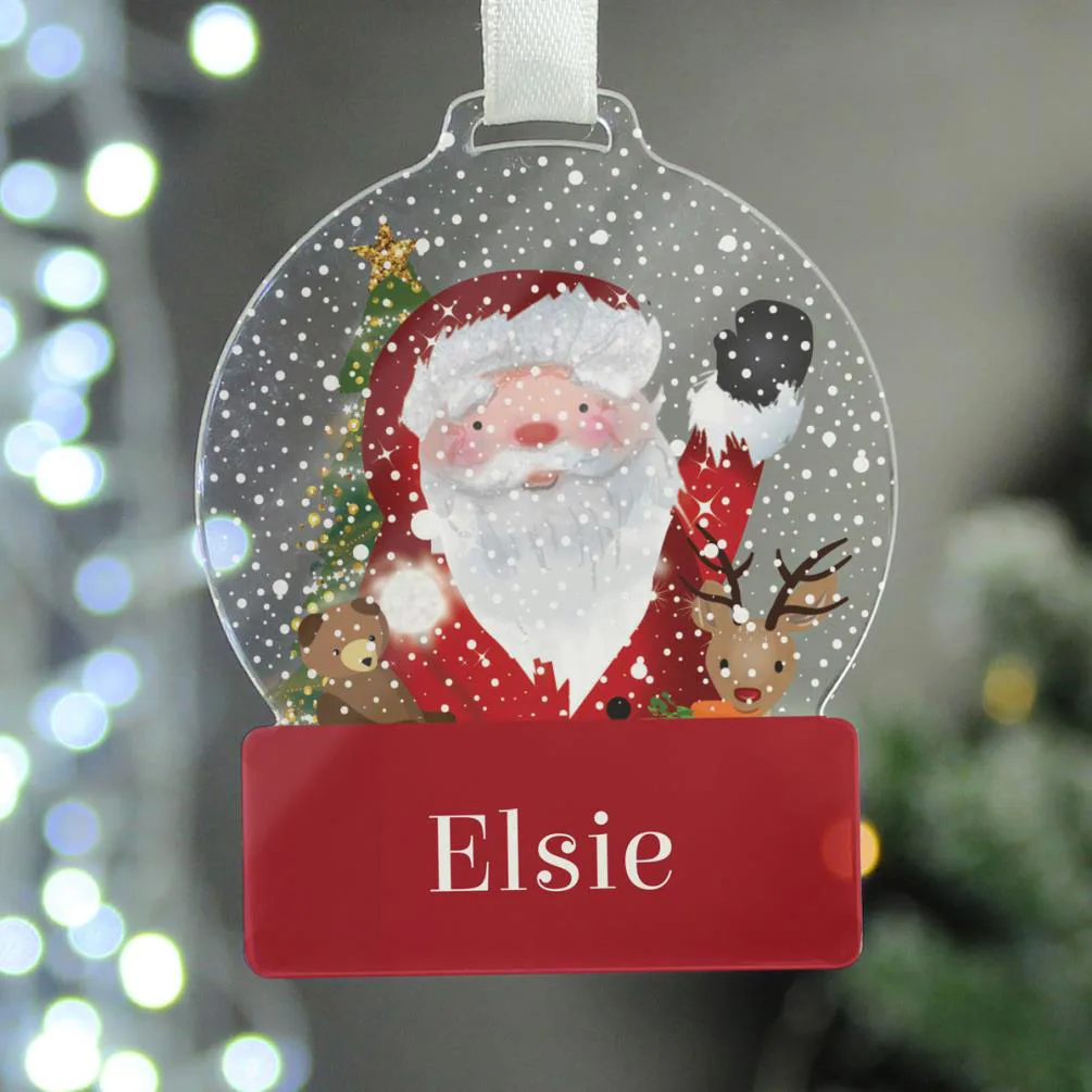 Personalised Santa Acrylic Snowglobe Decoration Extra Image 3