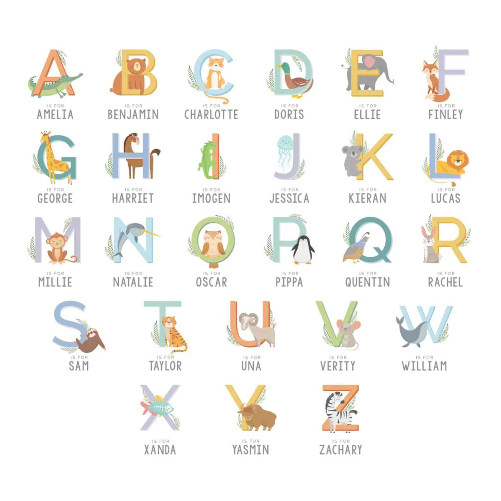 Personalised Animal Alphabet Wooden Based Colour Changing LED Light Extra Image 3