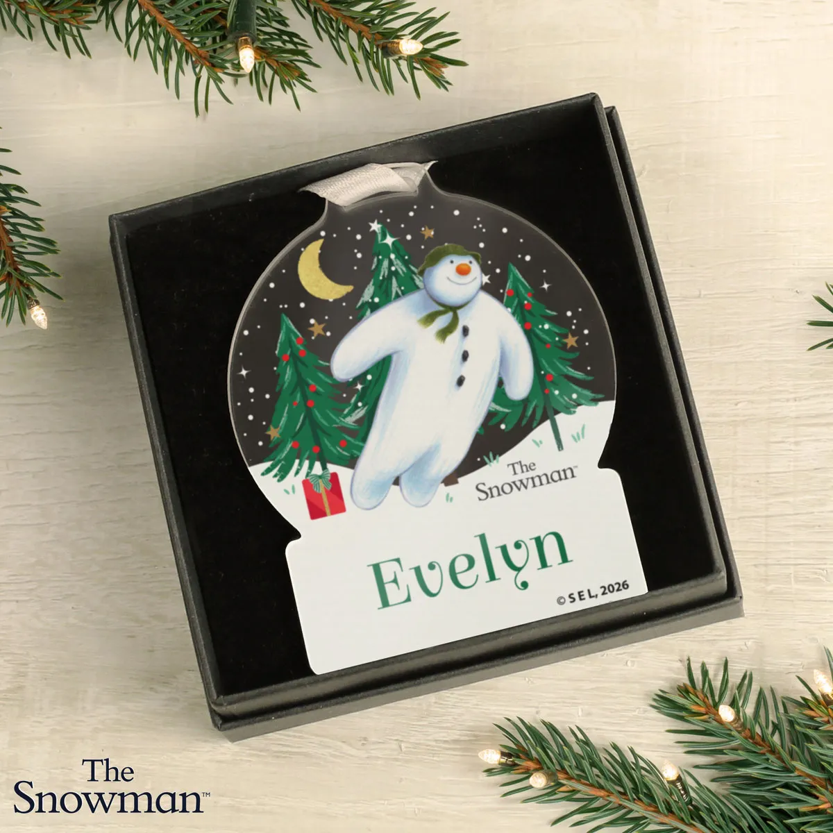 Personalised The Snowman Christmas Wishes Acrylic Snow Globe Decoration Extra Image 3