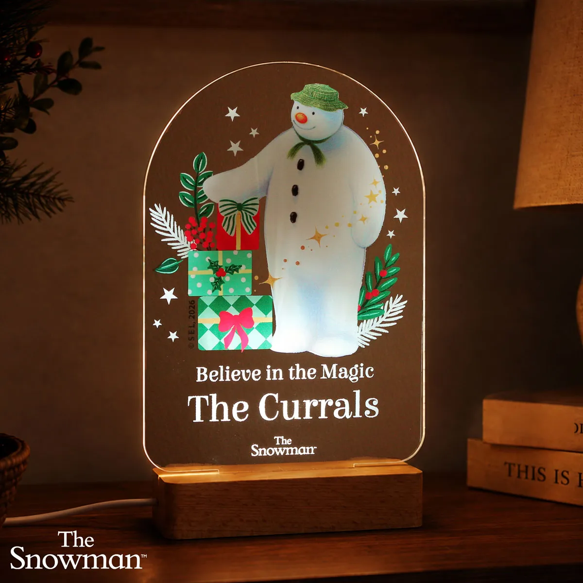 Personalised The Snowman Christmas Wishes LED Colour Changing Night Light Extra Image 1