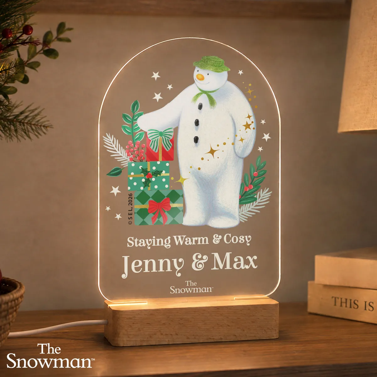 Personalised The Snowman Christmas Wishes LED Colour Changing Night Light Extra Image 2