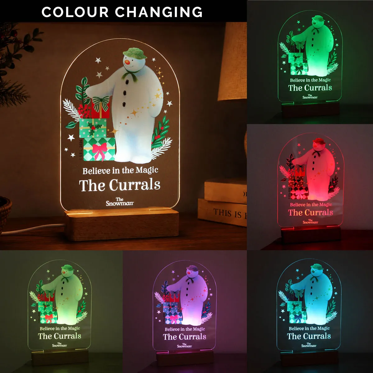 Personalised The Snowman Christmas Wishes LED Colour Changing Night Light Extra Image 3