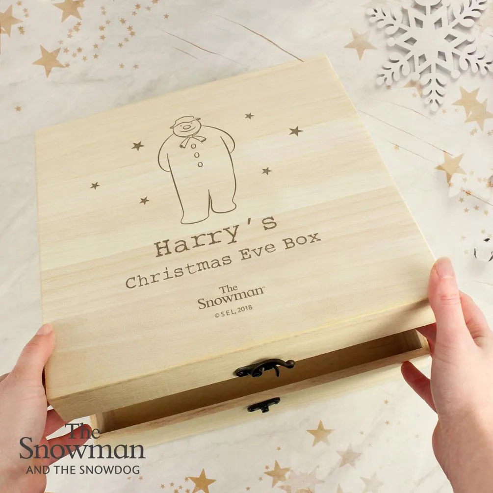 Personalised The Snowman Large Wooden Christmas Eve Box Extra Image 1