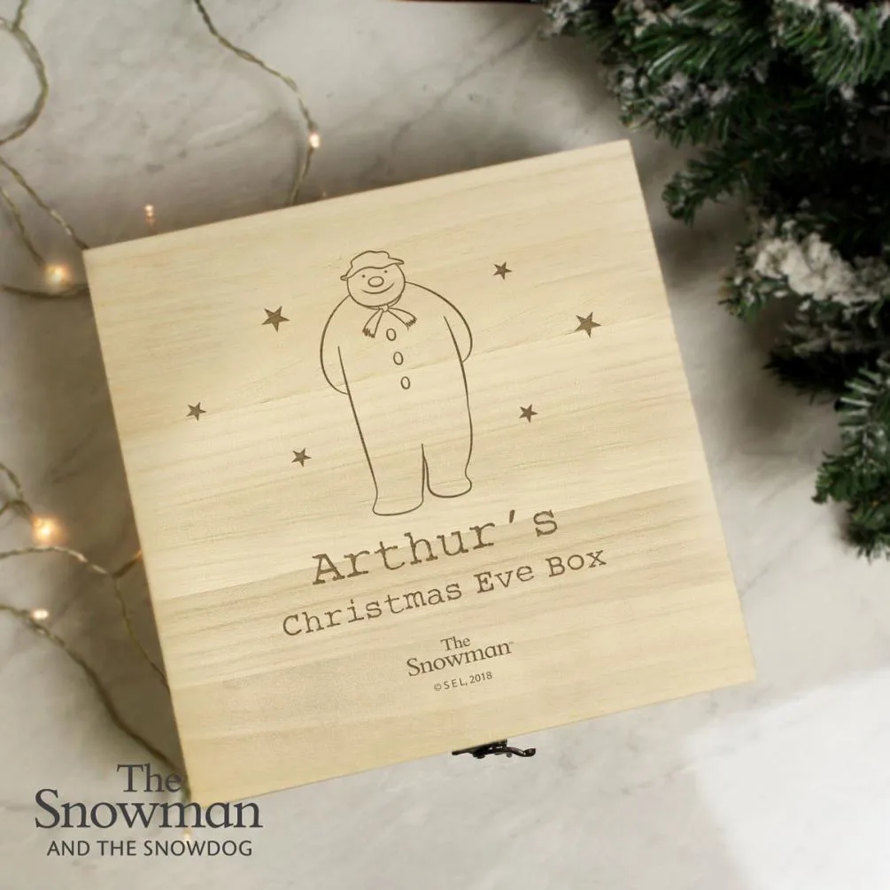 Personalised The Snowman Large Wooden Christmas Eve Box Extra Image 2
