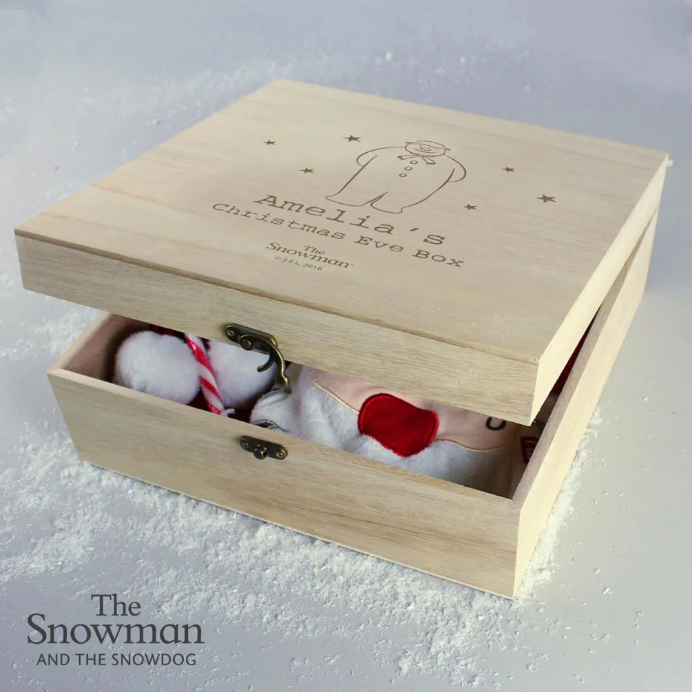 Personalised The Snowman Large Wooden Christmas Eve Box Extra Image 3