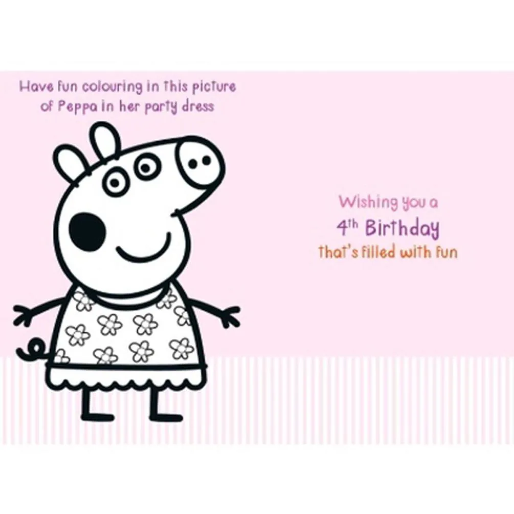 4 Today Peppa Pig 4th Birthday Card Extra Image 1