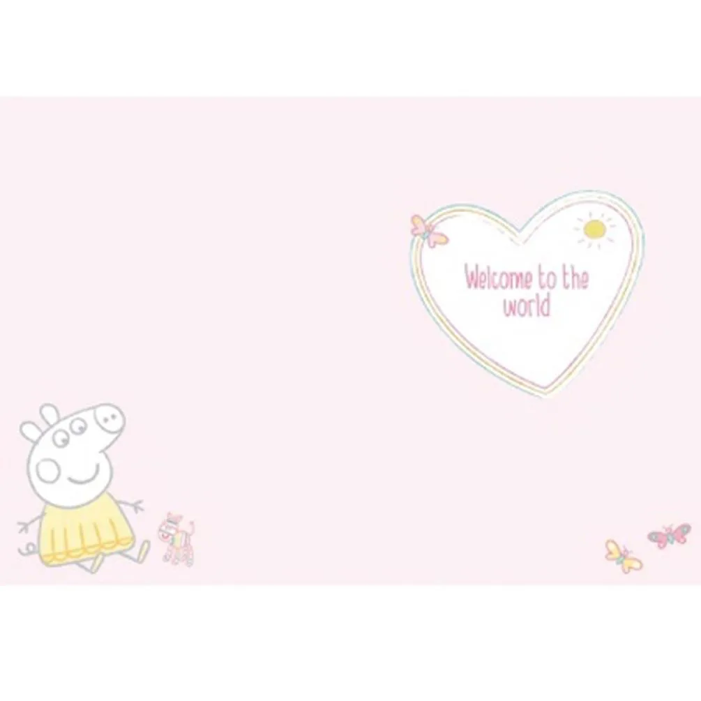 Peppa Pig New Baby Girl Card Extra Image 1