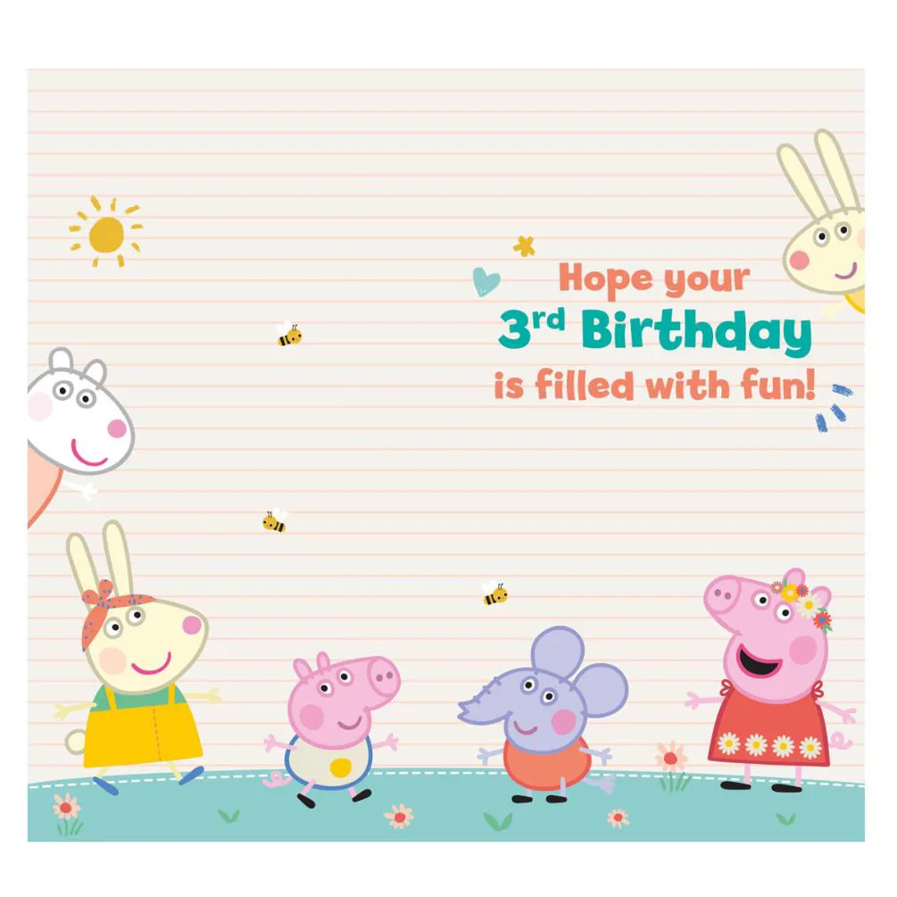 3 Today Peppa Pig 3rd Birthday Card Extra Image 1