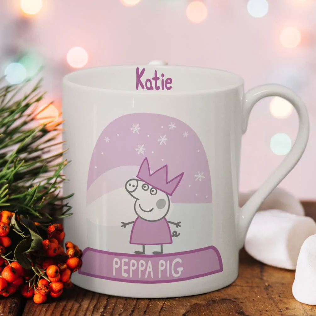 Personalised Peppa Pig Snowglobe Balmoral Mug Extra Image 1