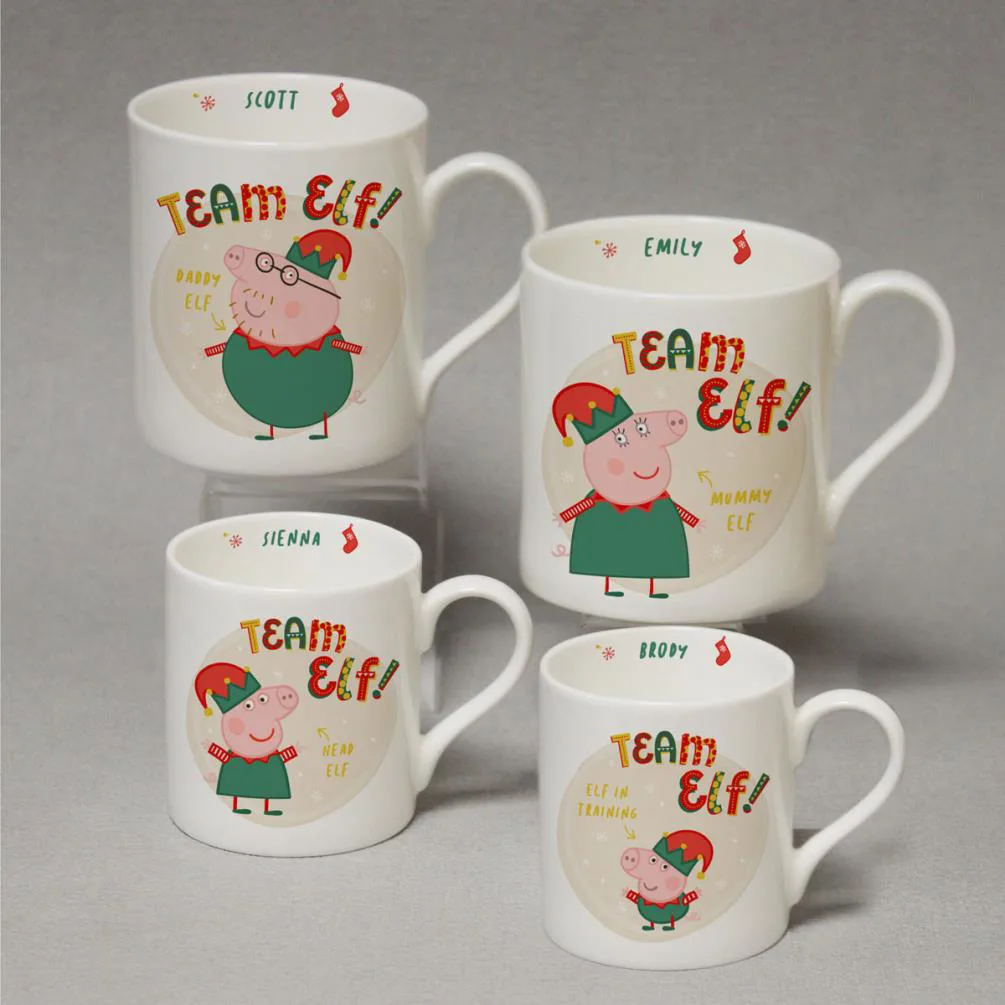 Personalised Peppa Pig Team Elf Balmoral Mug Extra Image 2