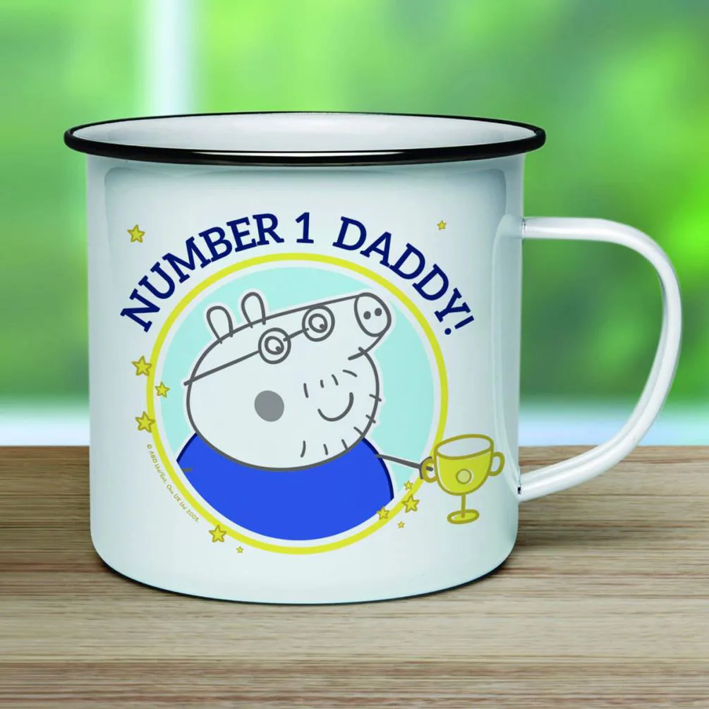 Personalised Peppa Pig Number 1 Daddy Enamel Mug Extra Image 1