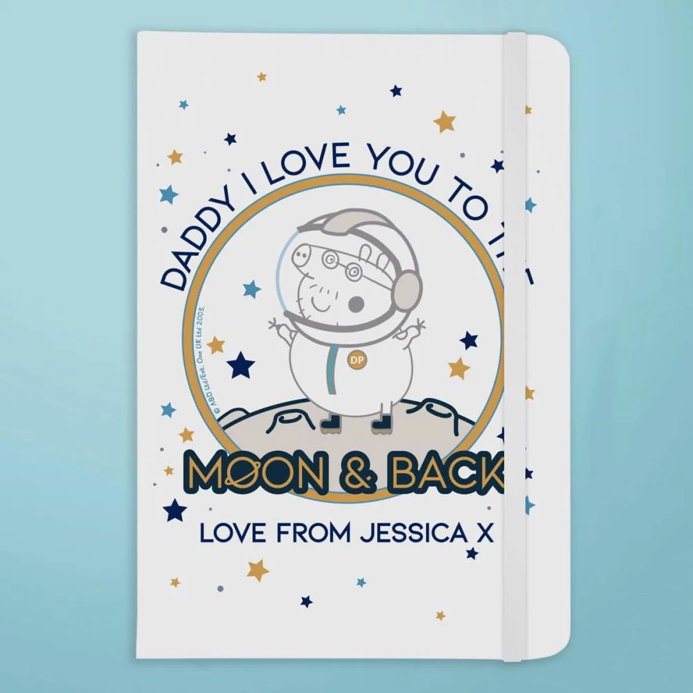 Personalised Peppa Pig Daddy Moon & Back A5 Notebook Extra Image 1