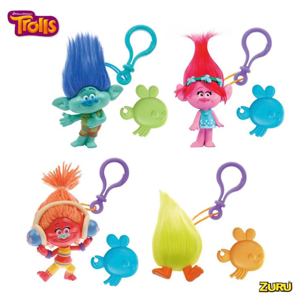 Trolls Keychain Bag Charm Gift Pack of 4 Extra Image 1