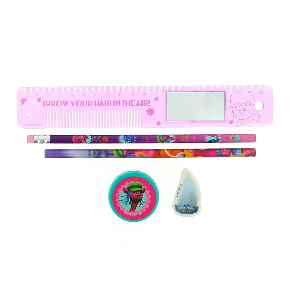Trolls 5 Piece Stationery Set Extra Image 1